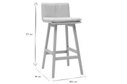 Miliboo Tabouret De Bar-Tabouret de bar en tissu gris perle et bois (lot de 2) JOAN