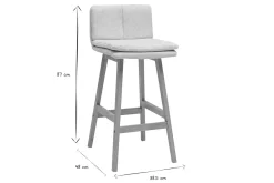 Miliboo Tabouret De Bar-Tabouret de bar en tissu effet velours texturé beige et bois (lot de 2) JOAN