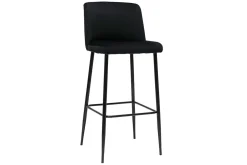 Miliboo Tabouret De Bar-Tabouret de bar fixe velours noir et pied métal noir H78 MONTI