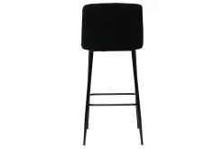 Miliboo Tabouret De Bar-Tabouret de bar fixe velours noir et pied métal noir H78 MONTI