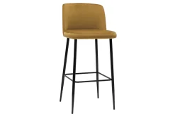 Miliboo Tabouret De Bar-Tabouret de bar fixe velours bronze et pied métal noir H78 MONTI