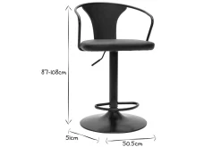 Miliboo Tabouret De Bar-Tabouret de bar industriel noir réglable pivotant 360° BECKETT