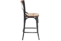 Miliboo Tabouret De Bar-Tabouret de bar industriel en bois et métal vieilli noir 65 cm JAKE