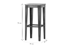 Miliboo Tabouret De Bar-Tabouret de bar industriel acier et bois manguier massif H75 cm MADISON