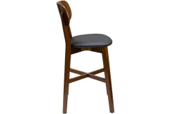 Miliboo Tabouret De Bar-Tabouret de bar noyer et assise noire H65 cm LUCIA