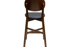 Miliboo Tabouret De Bar-Tabouret de bar noyer et assise noire H65 cm LUCIA