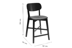 Miliboo Tabouret De Bar-Tabouret de bar noyer et assise noire H65 cm LUCIA