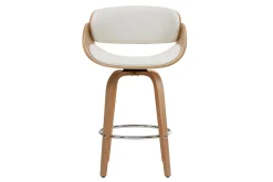Miliboo Tabouret De Bar-Tabouret de bar pivotant blanc et bois clair 65 cm BENT