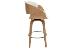 Miliboo Tabouret De Bar-Tabouret de bar pivotant blanc et bois clair 65 cm BENT