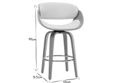 Miliboo Tabouret De Bar-Tabouret de bar pivotant blanc et bois clair 65 cm BENT