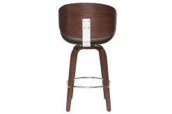 Miliboo Tabouret De Bar-Tabouret de bar pivotant noir et bois foncé 65 cm WALNUT
