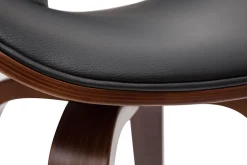 Miliboo Tabouret De Bar-Tabouret de bar pivotant noir et bois foncé 65 cm WALNUT