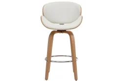 Miliboo Tabouret De Bar-Tabouret de bar pivotant blanc et bois clair 65 cm WALNUT