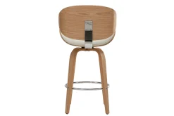 Miliboo Tabouret De Bar-Tabouret de bar pivotant blanc et bois clair 65 cm WALNUT