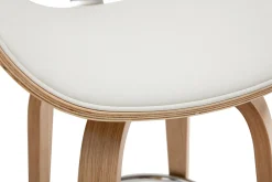 Miliboo Tabouret De Bar-Tabouret de bar pivotant blanc et bois clair 65 cm WALNUT