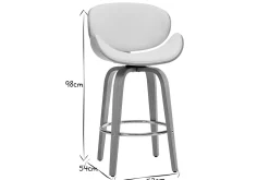 Miliboo Tabouret De Bar-Tabouret de bar pivotant blanc et bois clair 65 cm WALNUT