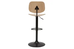 Miliboo Tabouret De Bar-Tabouret de bar relevable bois clair et métal noir TOBIAS
