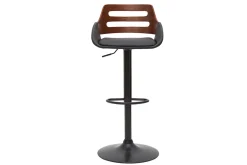 Miliboo Tabouret De Bar-Tabouret de bar relevable design noir et noyer PERNIK