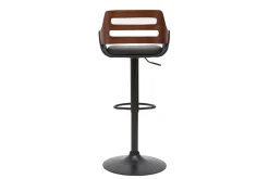 Miliboo Tabouret De Bar-Tabouret de bar relevable design noir et noyer PERNIK