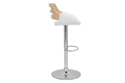 Miliboo Tabouret De Bar-Tabouret de bar relevable design blanc et chêne PERNIK