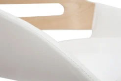 Miliboo Tabouret De Bar-Tabouret de bar relevable design blanc et chêne PERNIK