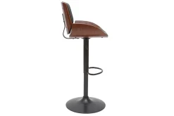 Miliboo Tabouret De Bar-Tabouret de bar relevable noir et bois foncé VESPER