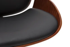 Miliboo Tabouret De Bar-Tabouret de bar relevable noir et bois foncé VESPER