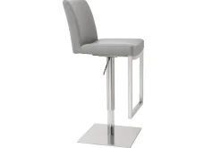 Miliboo Tabouret De Bar-Tabouret de bar relevable gris et acier chromé KYLE