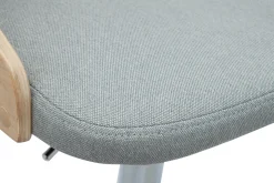 Miliboo Tabouret De Bar-Tabouret de bar réglable design bois clair et tissu gris clair MANO