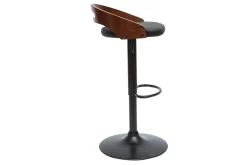 Miliboo Tabouret De Bar-Tabouret de bar réglable design noyer et polyuréthane noir MANO
