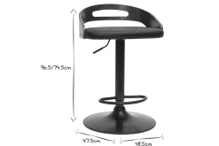 Miliboo Tabouret De Bar-Tabouret de bar réglable design noyer et polyuréthane noir MANO