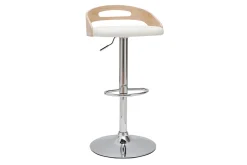 Miliboo Tabouret De Bar-Tabouret de bar réglable design bois clair et polyuréthane blanc MANO