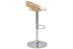 Miliboo Tabouret De Bar-Tabouret de bar réglable design bois clair et polyuréthane blanc MANO