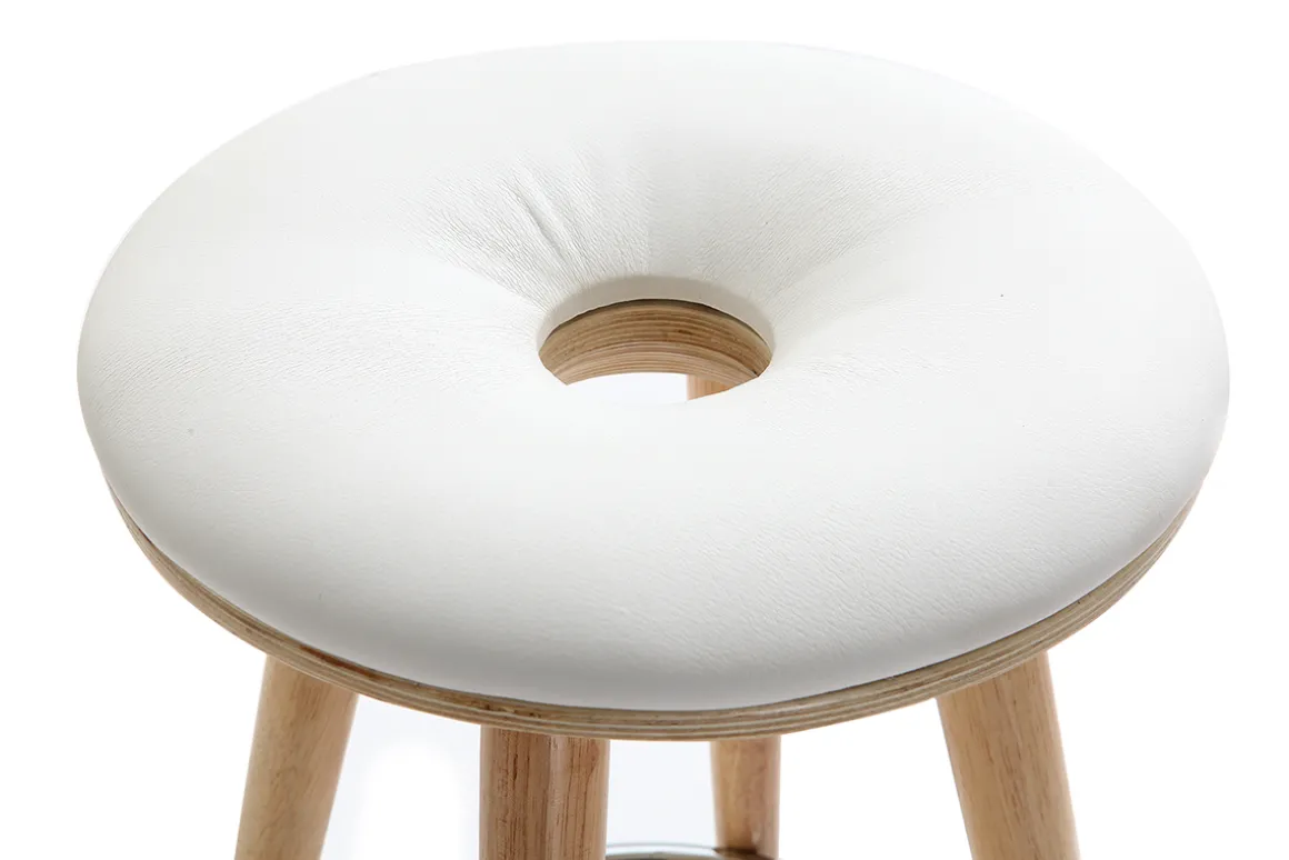 Miliboo Tabouret De Bar-Tabouret de bar scandinave blanc et bois clair 65 cm NORDECO
