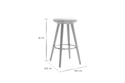 Miliboo Tabouret De Bar-Tabouret de bar scandinave blanc et bois clair 65 cm NORDECO