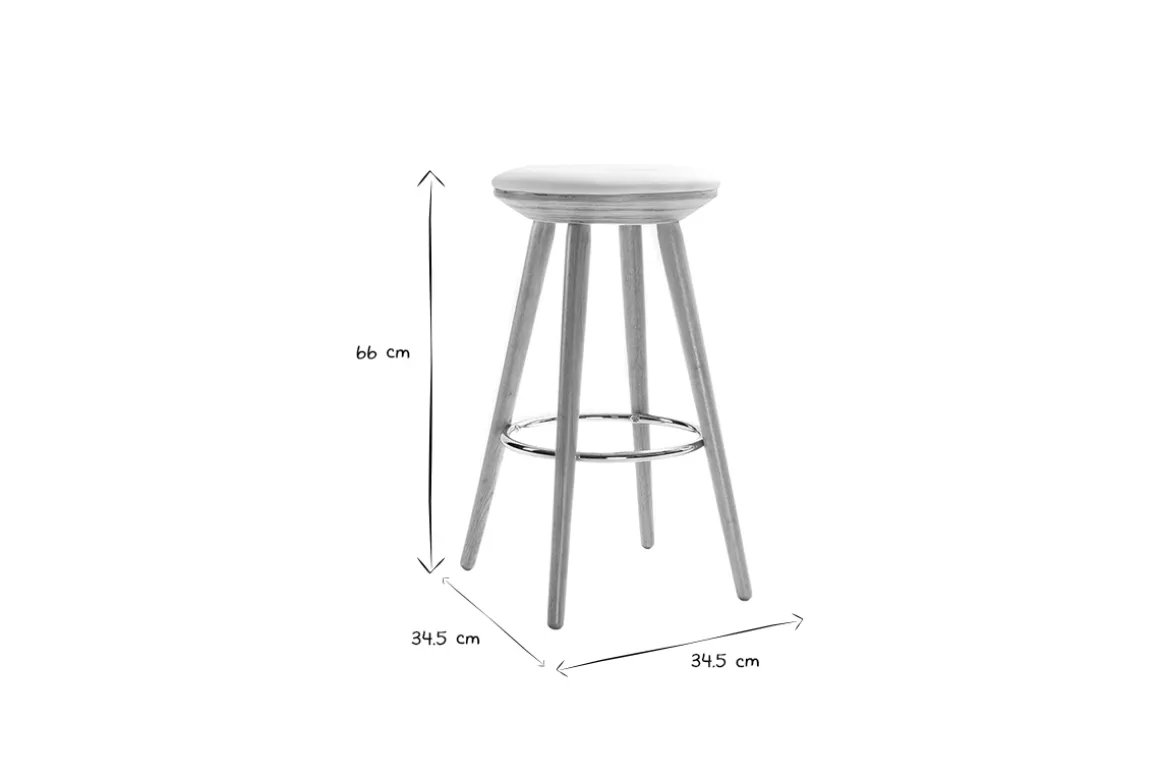 Miliboo Tabouret De Bar-Tabouret de bar scandinave blanc et bois clair 65 cm NORDECO