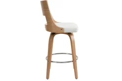 Miliboo Tabouret De Bar-Tabouret de bar scandinave pivotant blanc et bois clair GARBO