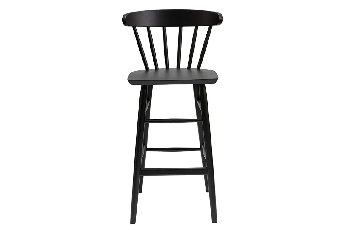 Miliboo Tabouret De Bar-Tabouret de bar vintage à barreaux noir mat H65 cm DARIA