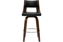 Miliboo Tabouret De Bar-Tabouret de bar vintage pivotant noir et bois foncé GARBO