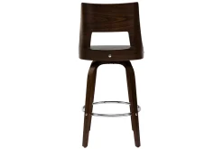 Miliboo Tabouret De Bar-Tabouret de bar vintage pivotant noir et bois foncé GARBO