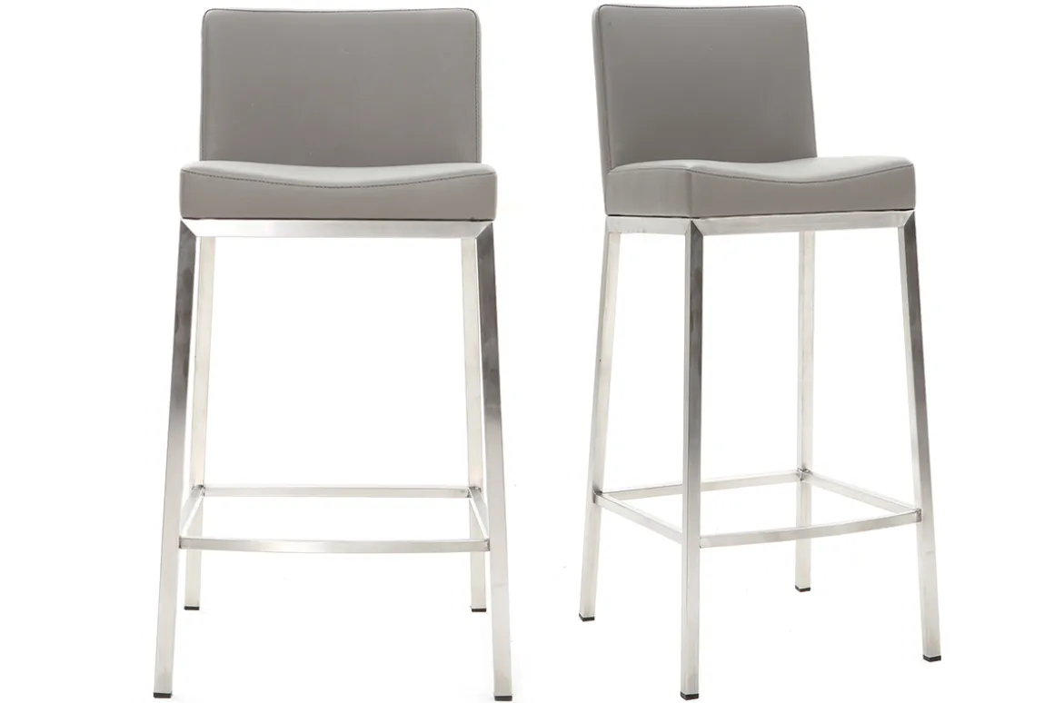 Miliboo Tabouret De Bar-Tabouret design gris H66 cm (lot de 2) EPSILON