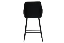 Miliboo Tabouret De Bar-Tabourets de bar avec sièges matelassés noirs et métal noir H65 cm (lot de 2) MONTERO