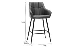 Miliboo Tabouret De Bar-Tabourets de bar avec sièges matelassés marron et métal noir H65 cm (lot de 2) MONTERO