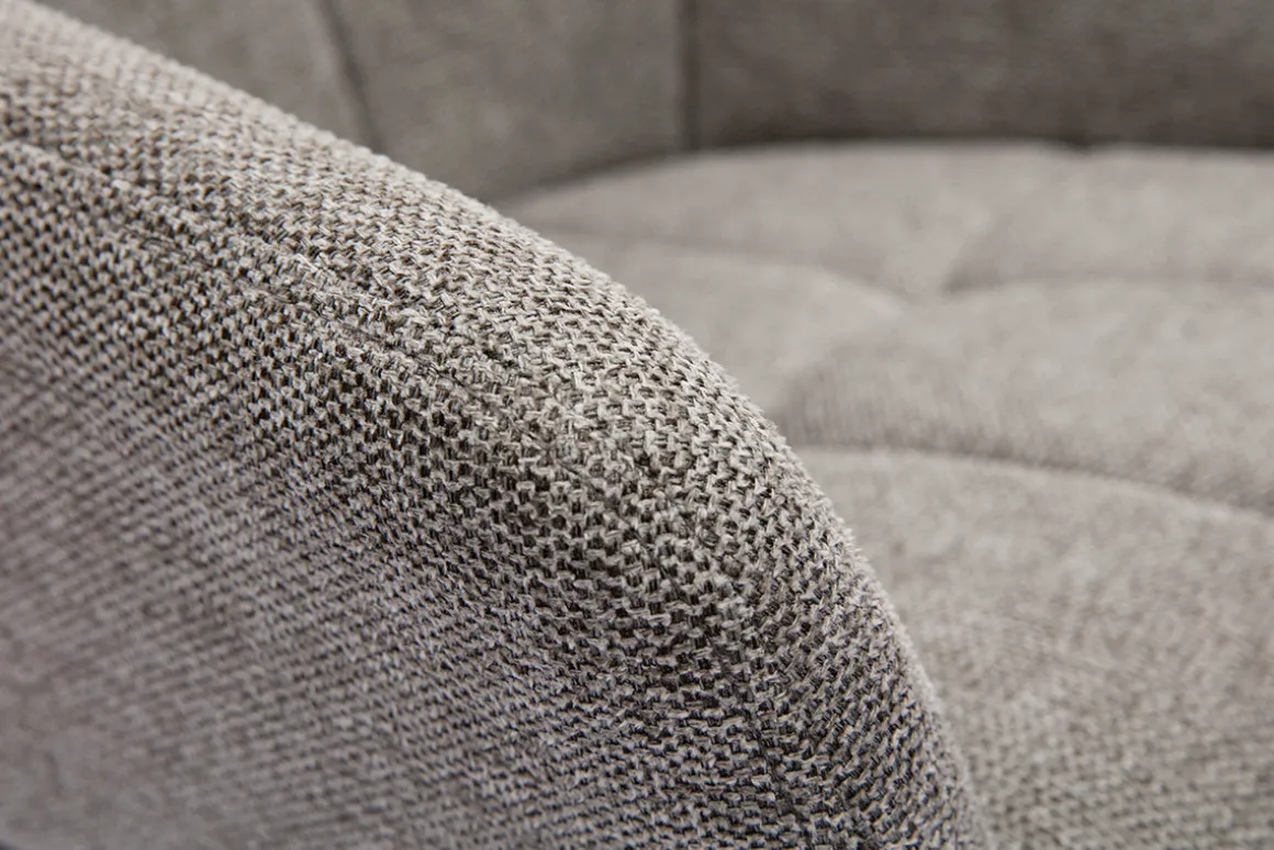 Miliboo Tabouret De Bar-Tabourets de bar avec sièges matelassés en tissu effet velours texturé gris et métal noir H65 cm (lot de 2) MONTERO