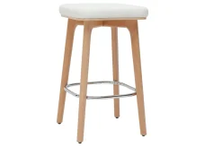 Miliboo Tabouret De Bar-Tabourets de bar blancs et bois clair 65 cm (lot de 2) GRAMMA