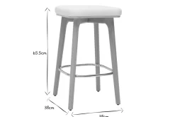Miliboo Tabouret De Bar-Tabourets de bar blancs et bois clair 65 cm (lot de 2) GRAMMA