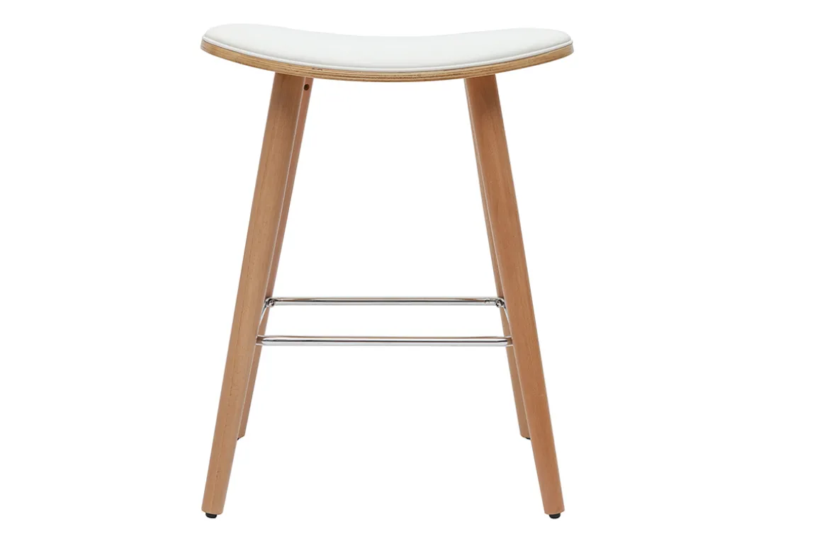 Miliboo Tabouret De Bar-Tabourets de bar bois clair et blanc H65 cm (lot de 2) MEADOW