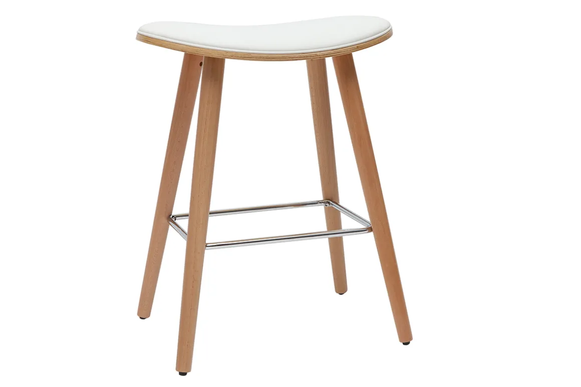 Miliboo Tabouret De Bar-Tabourets de bar bois clair et blanc H65 cm (lot de 2) MEADOW