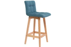 Miliboo Tabouret De Bar-Tabourets de bar bois et bleu canard H65 cm (lot de 2) KLARIS