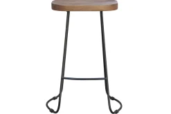Miliboo Tabouret De Bar-Tabourets de bar bois manguier massif et métal 65 cm (lot de 2) RUNKO